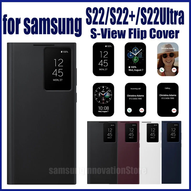 

For Samsung S22 Ultra S-View Flip Smart Case For Galaxy S22 Plus S22+ LED Clear Cover windows phosne cases,EF-ZS908