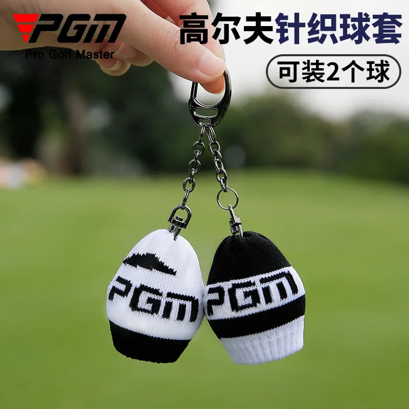 

Вязаный чехол для мячей для гольфа PGM, модный брелок-подвеска для мужских и женских сумок, портативная сумка для гольф-мячей с цепочкой и застежкой