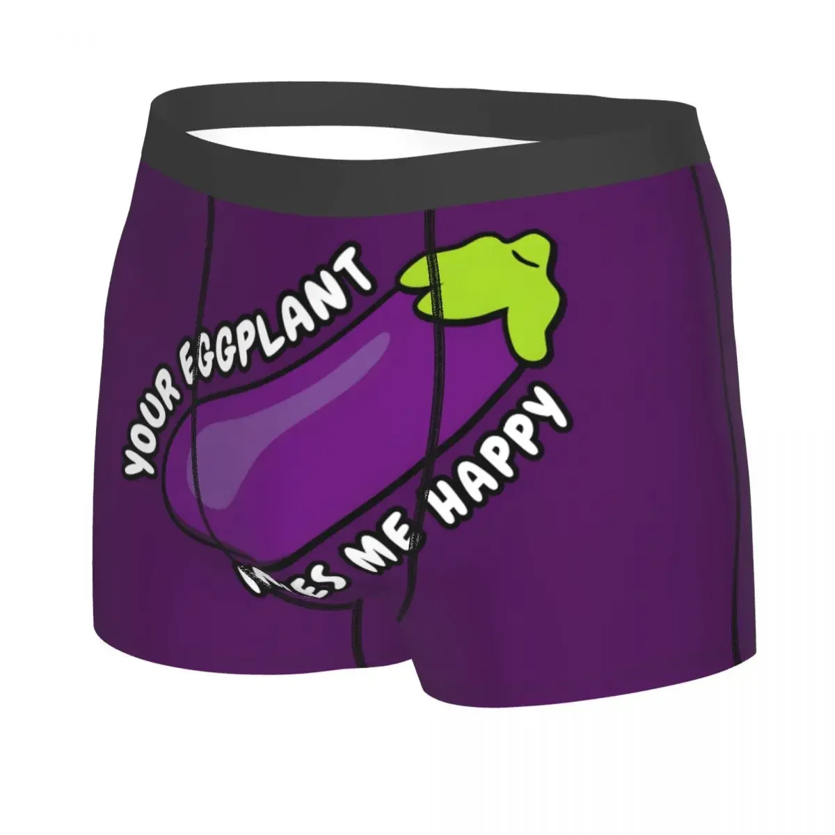 Custom Novelty Funny Food Porno Eggplant Joke Boxers Shorts Panties Male Underpants Comfortable Briefs Underwear