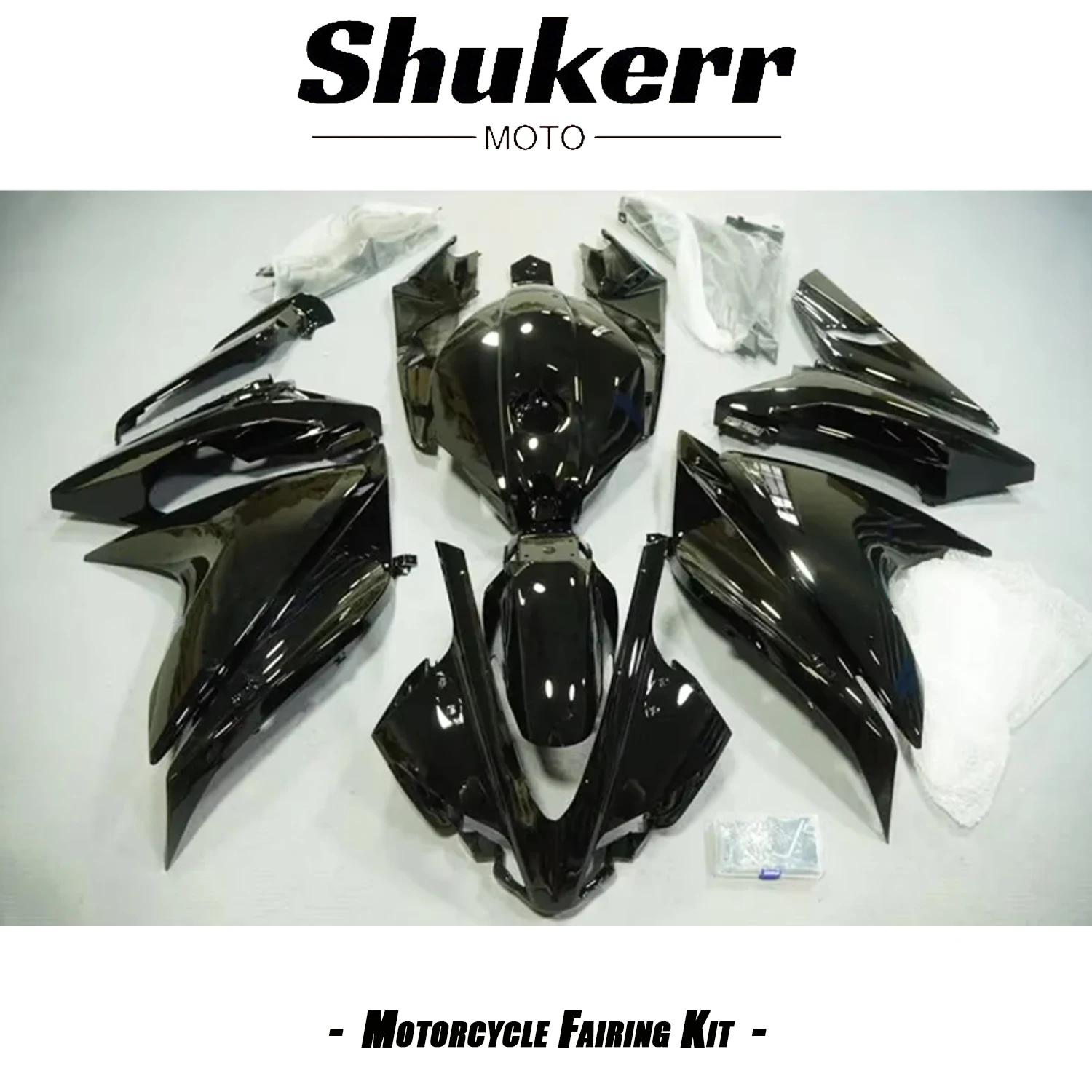 Motorcycle Plastics Fairing Kit Injection Mold Bodywork Panel Kit Glossy Black Fit for Yzf R125 Yzf-R125 2008 - 2012 11