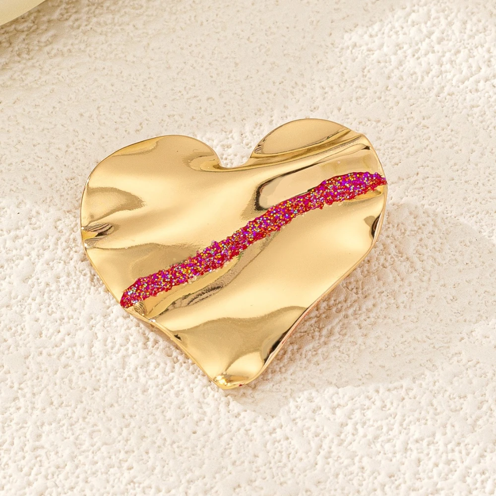 Neue Legierung Herzförmige Broschen für Frauen Mode Schmuck Gold Farbe Abzeichen Schal Schnalle Anstecknadeln Zubehör Geschenke – Detail 3