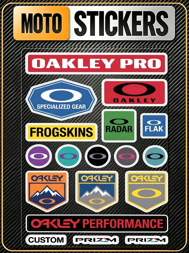 Poster O-ak-ley Fashion Universal Scratch Resist Reflective Waterproof Stickers For Auto Motorcycle Helmet Mug Refrigerator