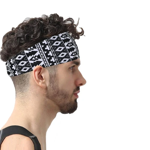 Imagen 2 del producto Banda para el sudor para hombre y mujer, diademas elásticas antideslizantes para el sudor, turbante, bandas para el cabello de tela, entrenamiento, Yoga, correr, deporte, accesorios para envolver el cabello