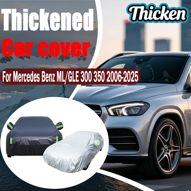 

For Mercedes Benz ML/GLE 300 350 2006-2025 Waterproof Car Cover With Zipper Door & Windproof Bands, Snow Rain Dust Protection