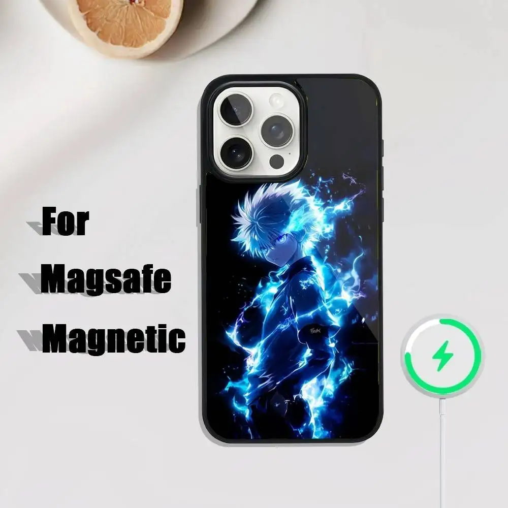 K-Killua Z-Zoldyck telefoonhoesje voor iPhone 17,16,15,14,13,12,11,Pro,Max,Plus,Mini,SE4,E magnetisch Magsafe draadloos opladen