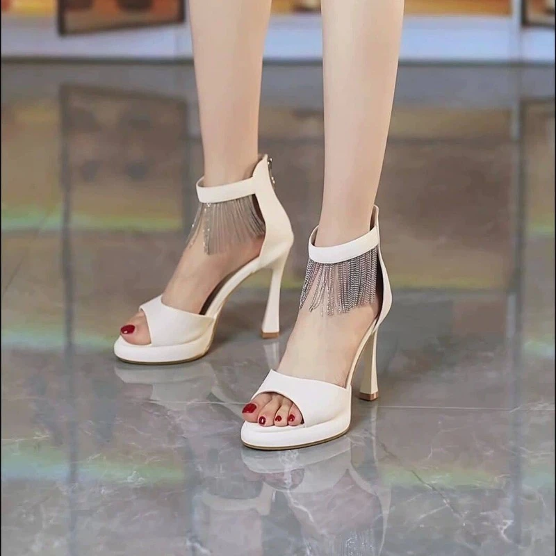 2024 Women Elegant Wedges Sandals Shoes Summer Pumps Platform Sandal Roman Wedges Tassel Peep Toe Sandals Sandali Donna Eleganti