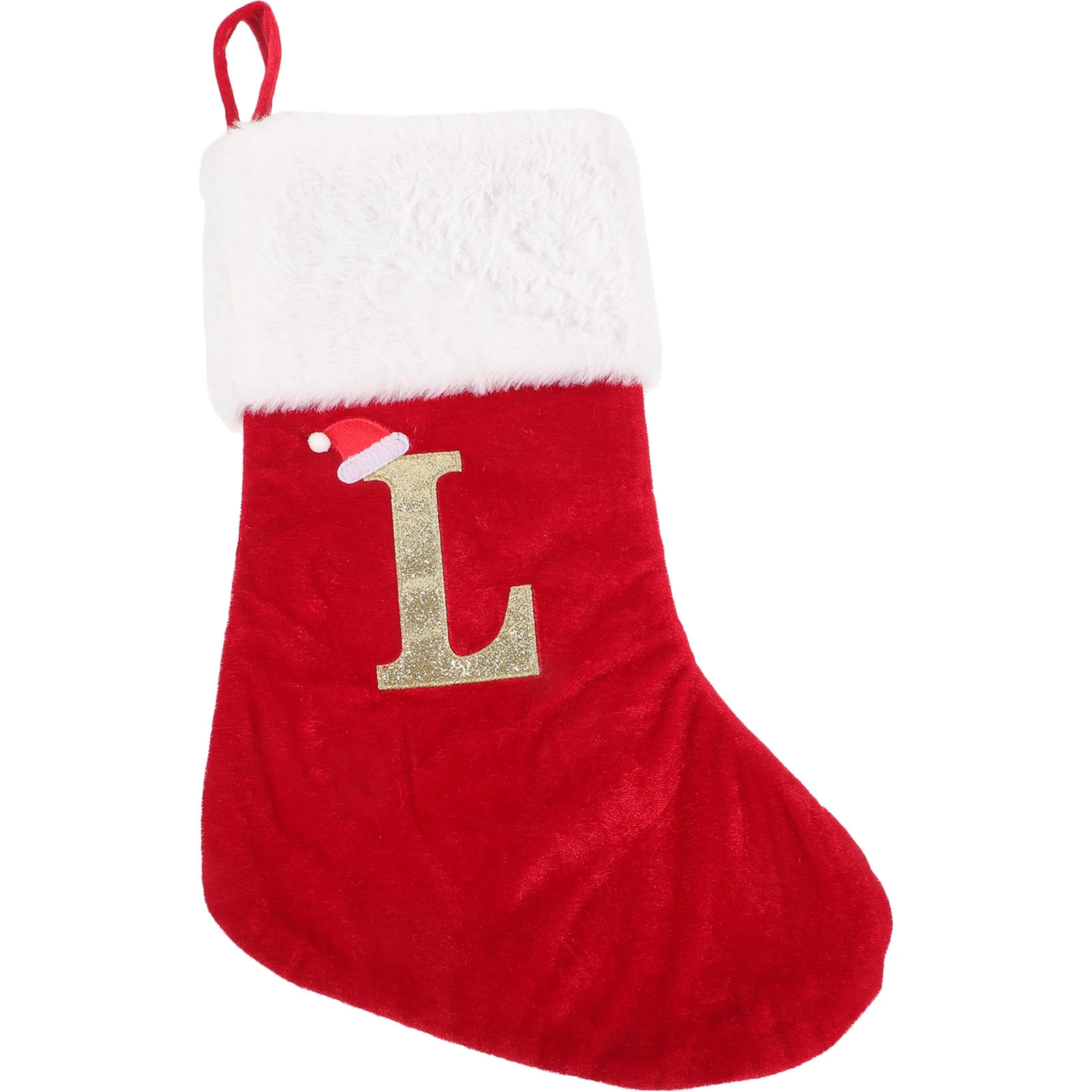 

Traditional Christmas Socks Stocking with Letter Large Fabric Tree Decorations Man