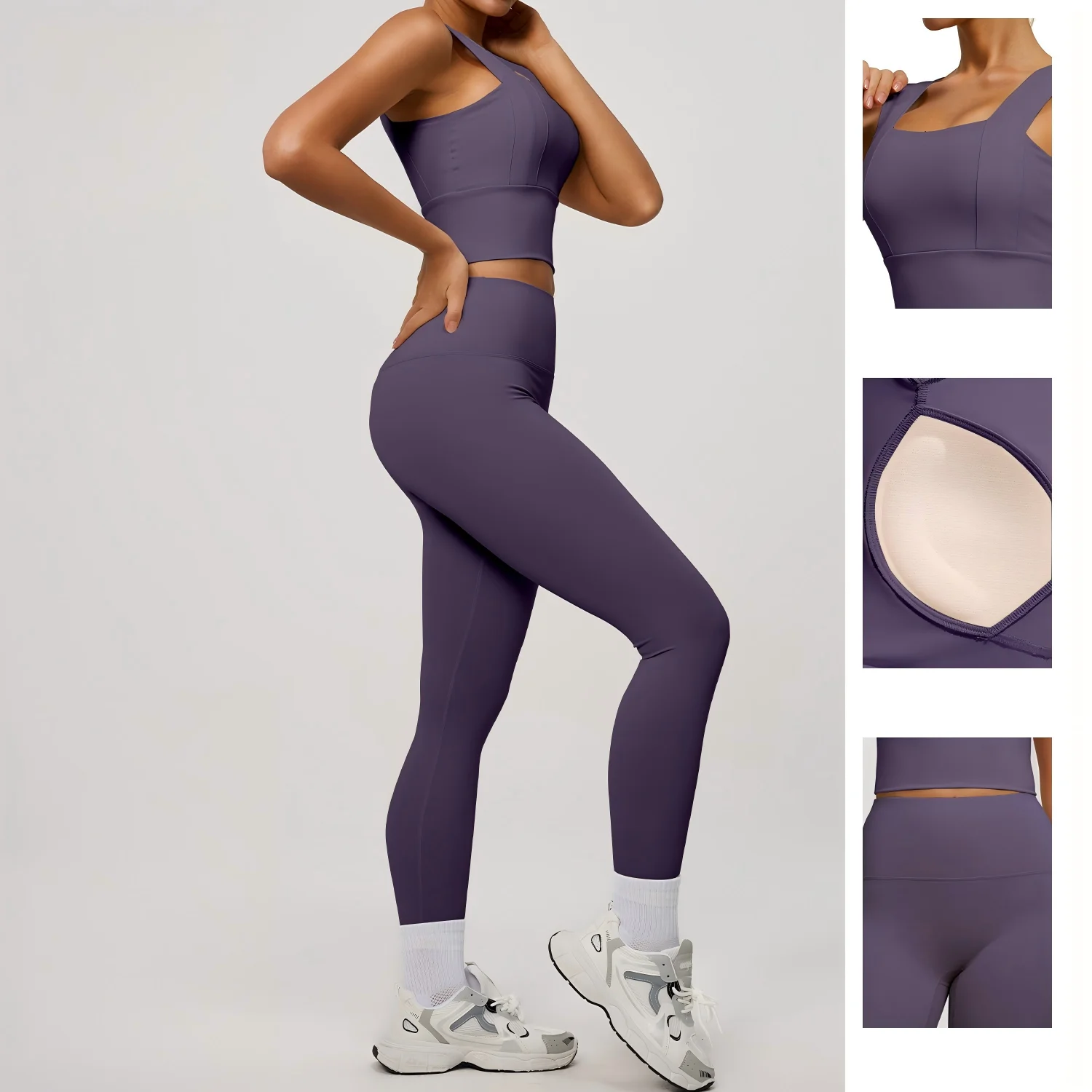 Einfarbiges Yoga-Set für Damen – Yoga Fitness Zumba Bewertung und Preis