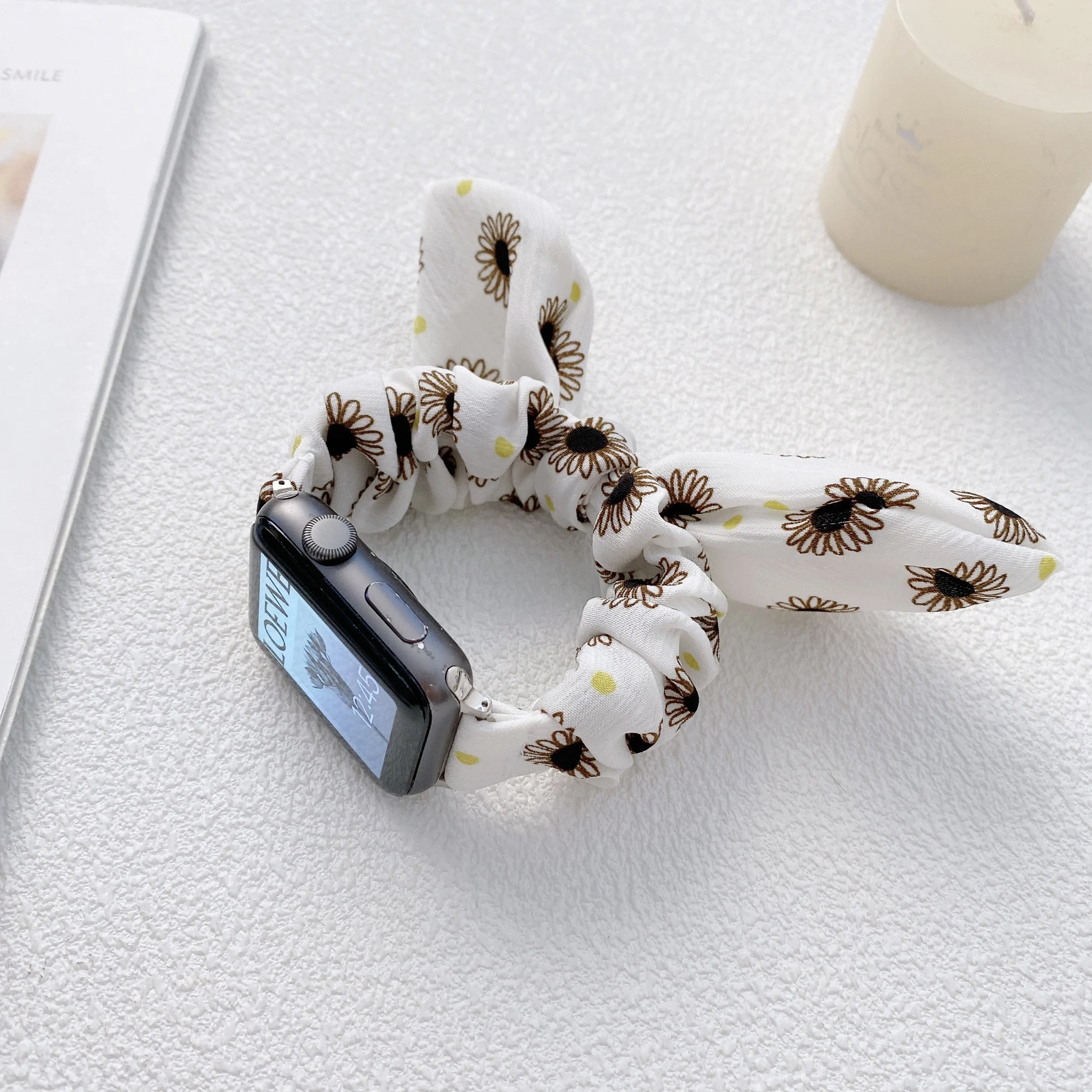 Mode Elastische Dame Armband für apple watch 38/42mm stoff bowknot Strap Für Iwatch band SE7 6 5 4 3 2 1 41mm 45mm 40mm 44mm