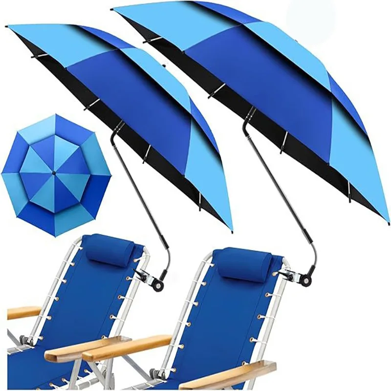 Universal Clamp 360° Adjustable Outdoor Shade Umbrella for Beach Camping Chair Wheelchair Courtyard - Portable Sun Protection