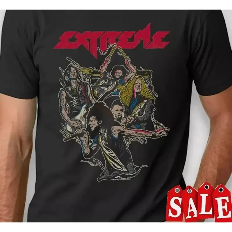 VTG Extreme rock band T shirt black Short sleeve All Sizes S 5XL