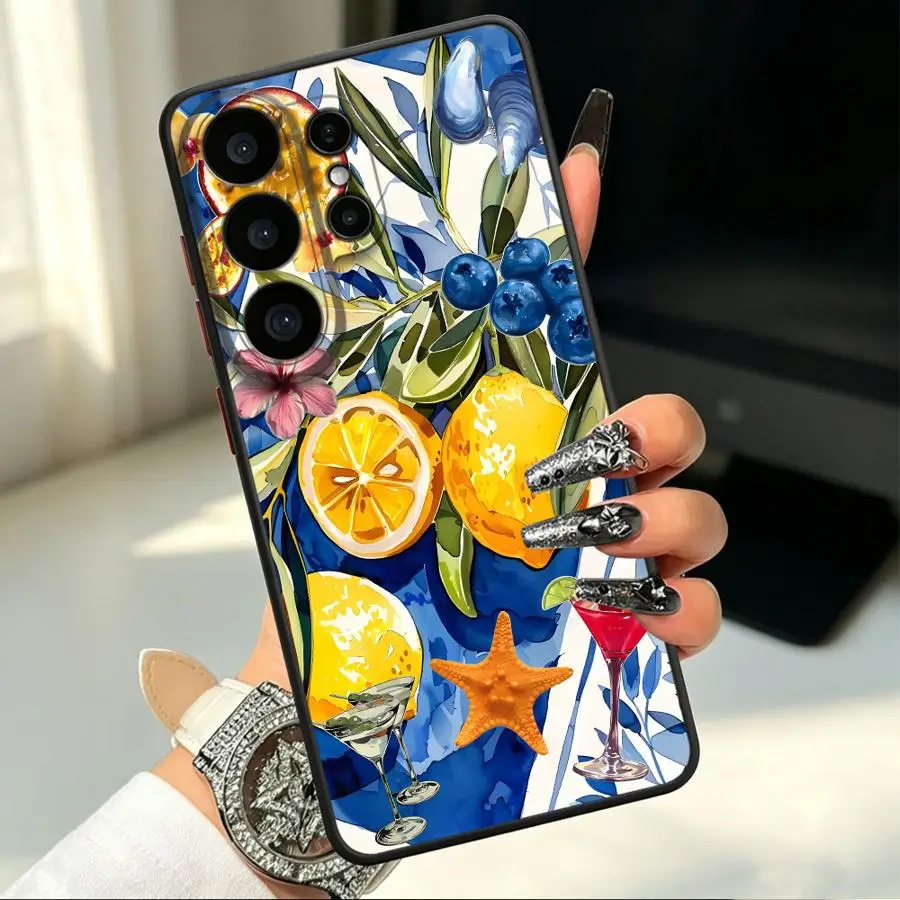 Case for Samsung Galaxy S26 Note 20 Ultra 10+ S23 FE S21 S20 FE S25 Ultra S22 S24 Plus Funda Back Phone Cover Tropical Fruits