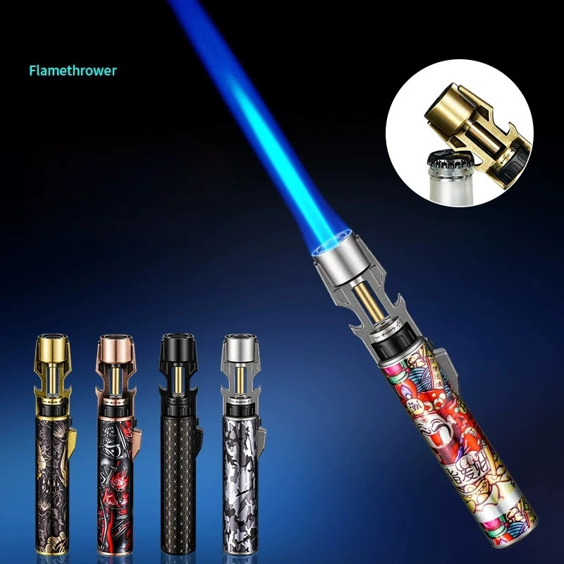 Large Fire Welding Gun Windproof Blue Flame Butane Gas Torch Lighter Bottle Opener Safety Lock Fire Switch Kitchen Cigar Lighter - Image 2