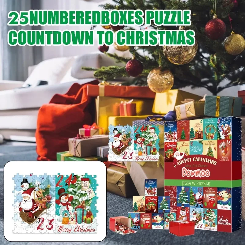 Christmas Countdown Calendar Puzzle Merry Christmas Decoration Creative Toys for Children Xmas Gifts Near Year 2025 Navidad Noel