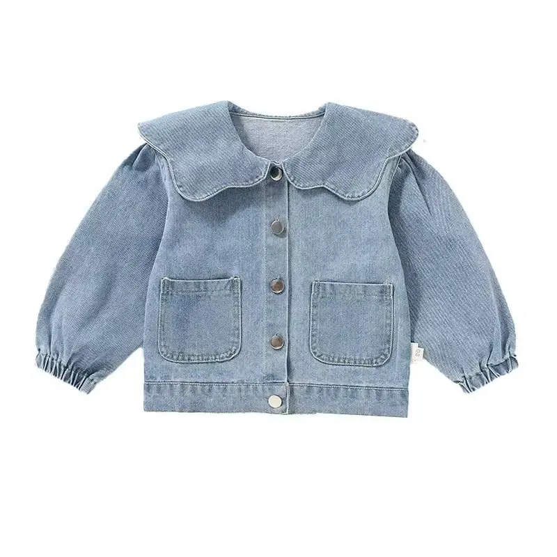 Spring Autumn Kids Denim Jackets for Girls Baby  Korea Coats Fashion Child Kids Outwear Jeans Jackets2 4 6 7 Year 2023 New Jean