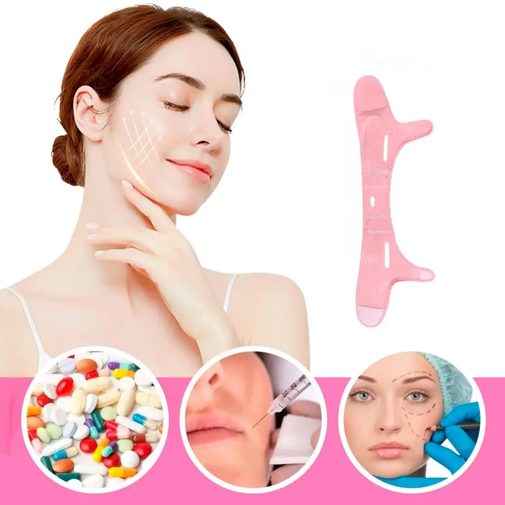 Cinturón facial en forma de V para hombres y mujeres, correa de estiramiento facial reutilizable, línea en V, cinturón de estiramiento de la barbilla para evitar la flacidez, Elimina el doble