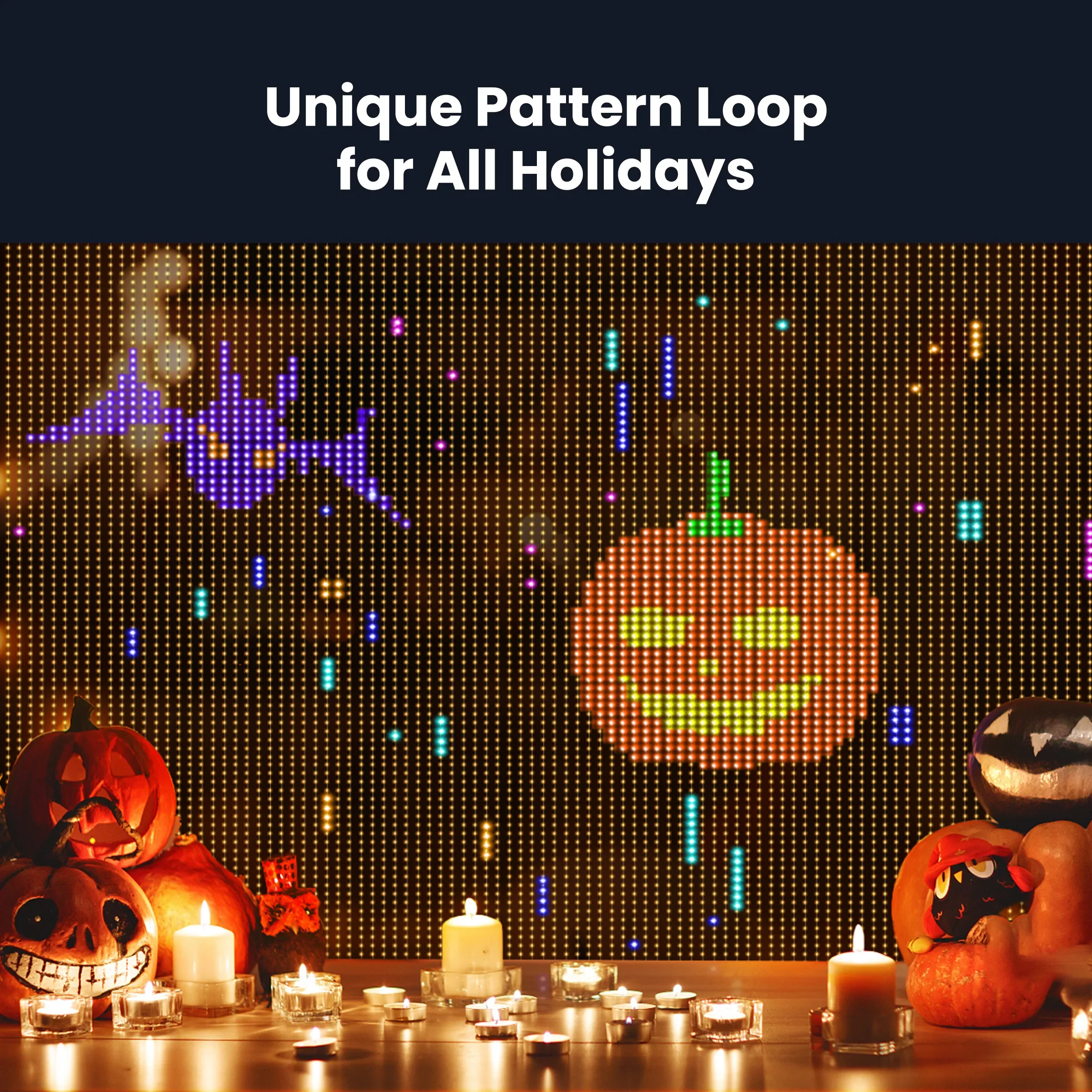 GIRIER Smart Curtain Lights Bluetooth LED Strip Lights RGB DIY Dynamic Lights Support Music Sync Mode for Christmas/Bedroom Deco