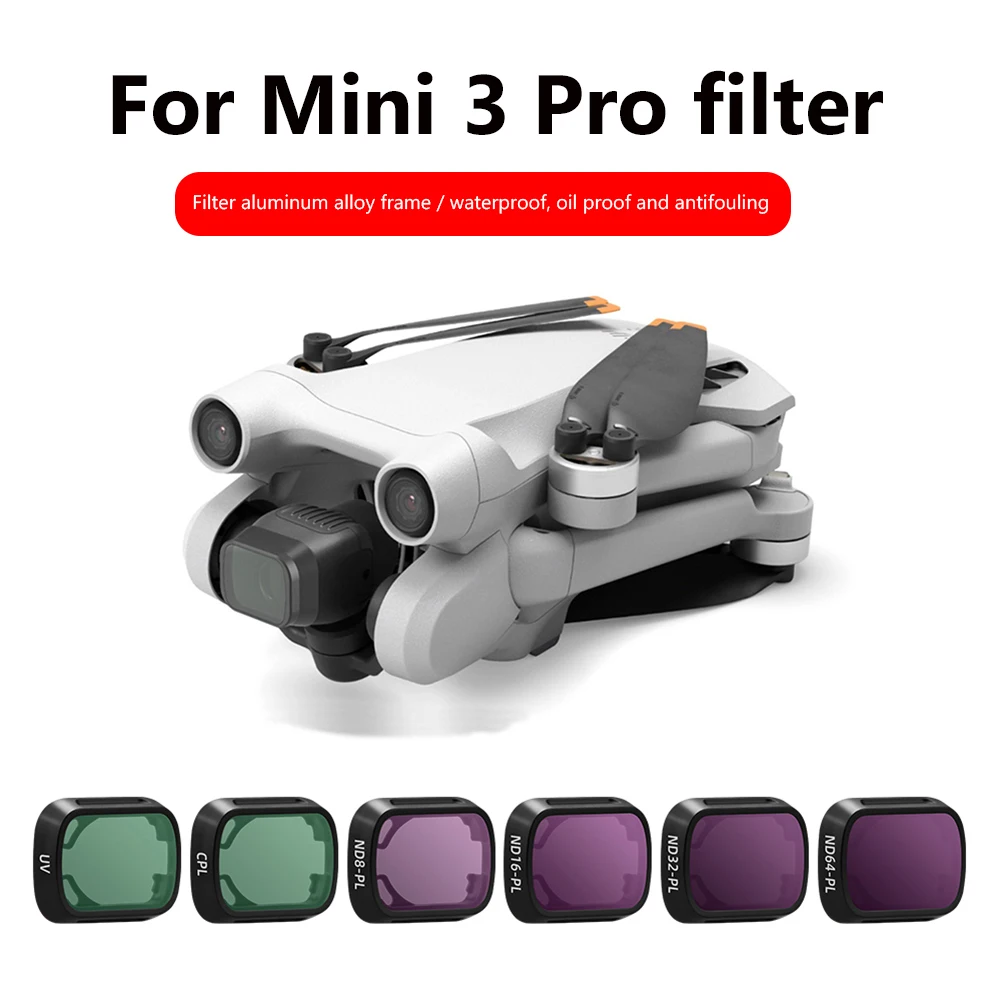 Filtro de lente de vidro óptico de liga de alumínio, proteção de vidro, substituição de filtro protetor para dji mini 3 pro