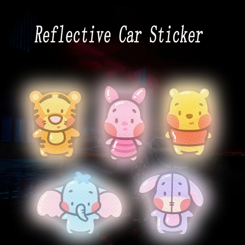 

9PCS Disney Stitch Cartoon Stickers Toys Action Figures Glow-in-the-dark Sticker Winnie The Pooh Mr.Q Mickey Piglet Decora Gifts