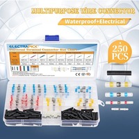 250pcs ELECTRAPICK Solder Seal Wire Connectors Kit Heat Shrink Butt Connector Waterproof and Insulated Electrical Terminals