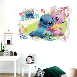 Cartoon Disney Stitch naklejki na ścianę do pokoju dziecięcego przedszkole salon sypialnia PVC dekoracja ścienna plakat animowany