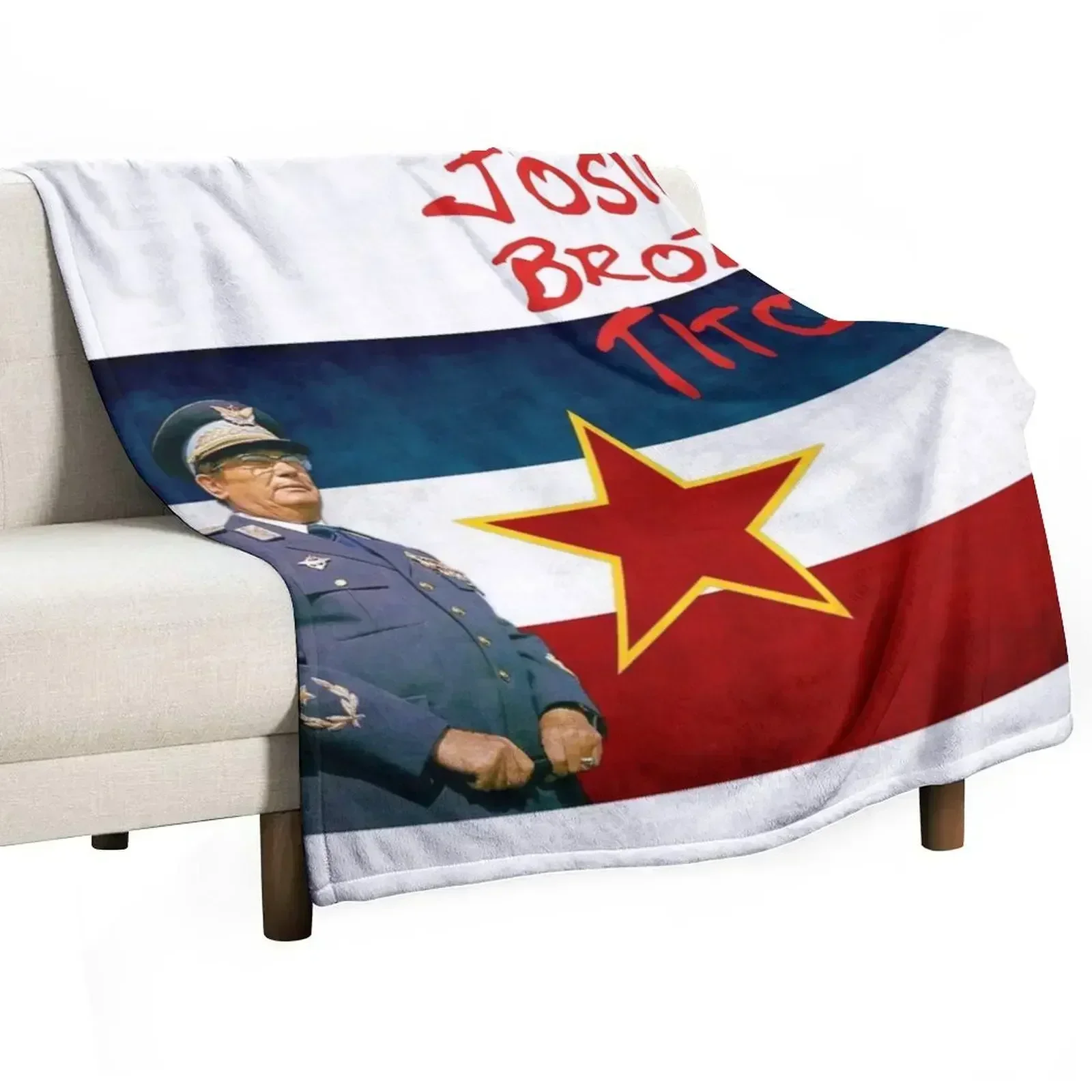 

Josip Broz Tito Throw Blanket Warm Napping Blanket for Office Couch Bed