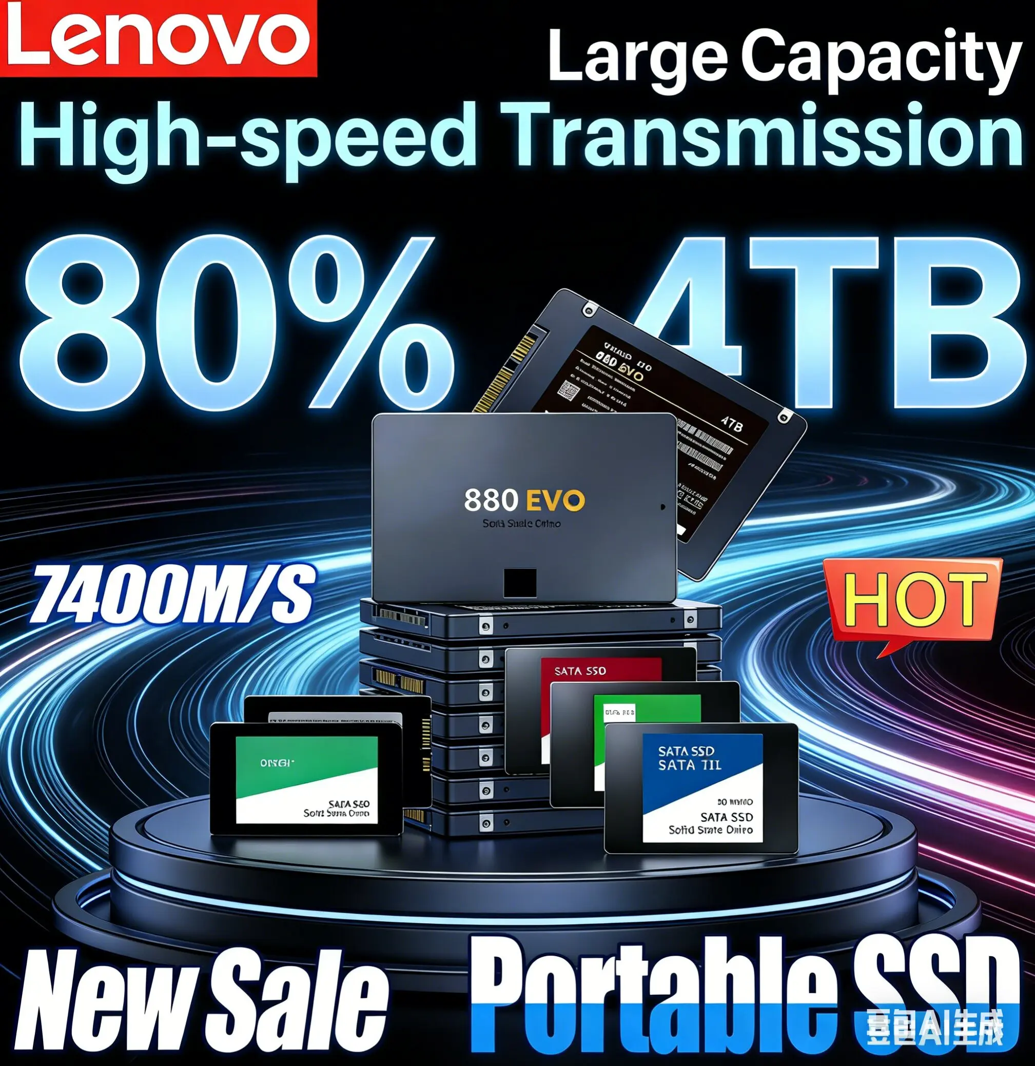 

Lenovo Solid State Disk SSD 880 EVO 500G 2TB 4TB Internal HDD Hard Drive Sata3 2.5 Inch For Laptop Microcomputer Desktop