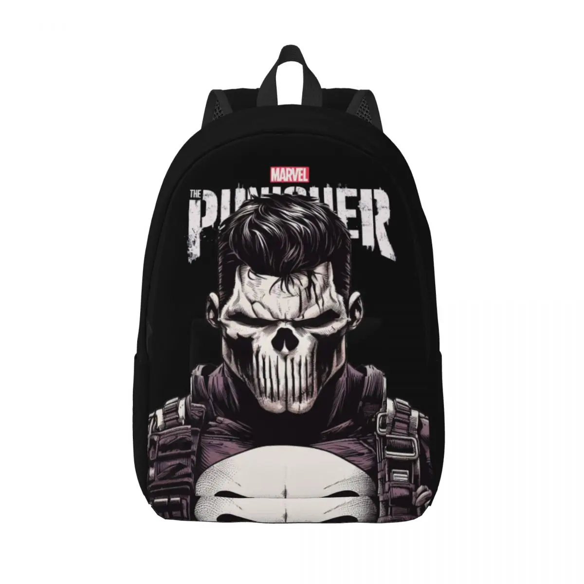 

Bookbag Bone Retro Washable Marvel Punisher Preschool Birthday Gift Vintage Bookbag Travel