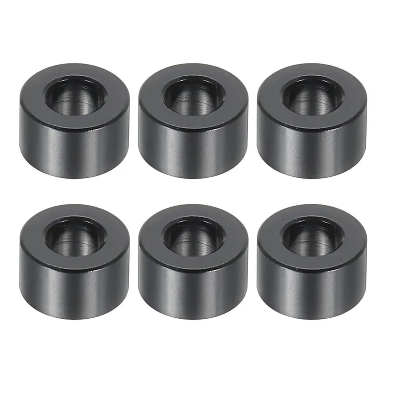 20Pcs M5 Black Aluminum Spacer 6mm High Precision Round Spacer Standoff Non-Threaded Washer OD 10mm ID 5.2mm