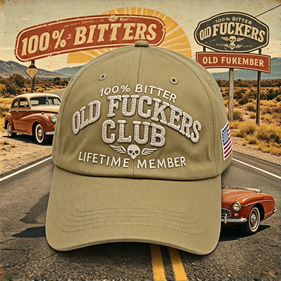 Adjustable Old Fuckers Club Cap Lifetime Member Bitter Embroidery Unisex Vintage Baseball Hat