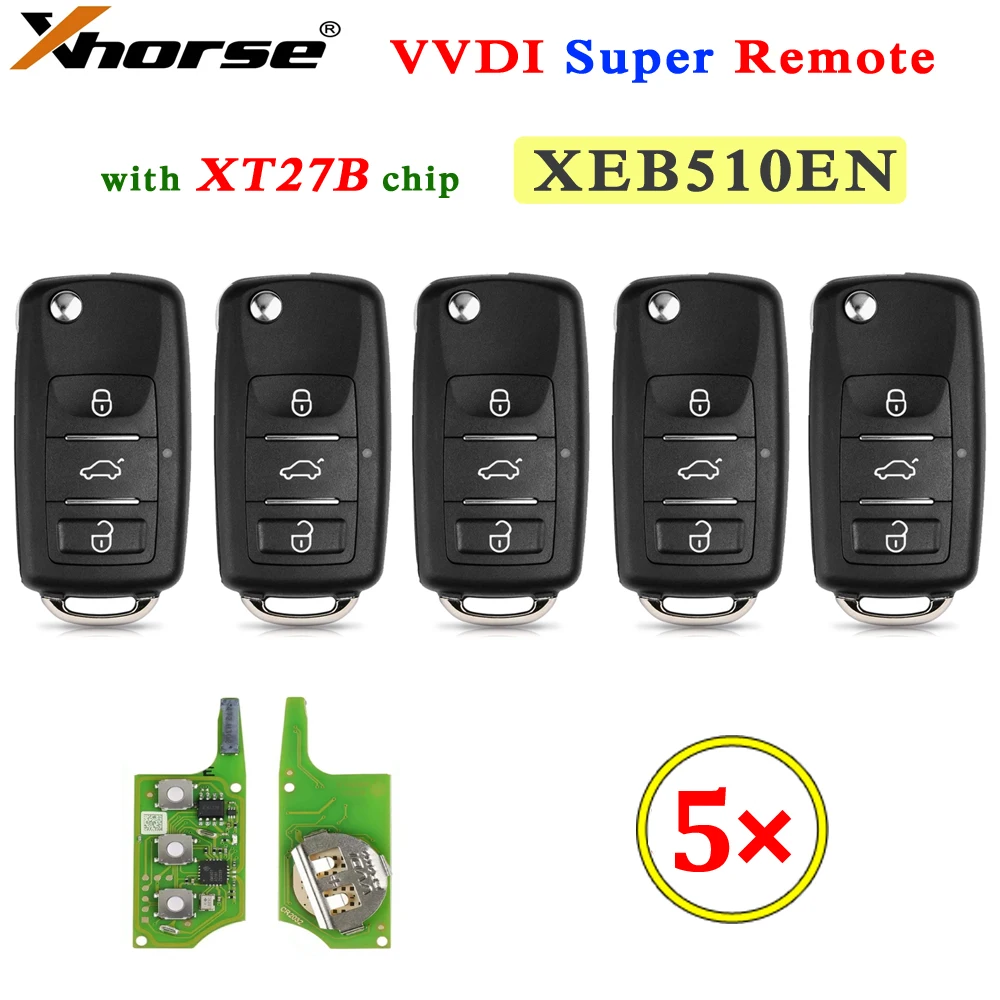 

5Pcs/Lot Xhorse Universal VVDI MINI Key Tool Max Pro Super Remote XEB510EN with XT27B Super Chip for Smart Keys