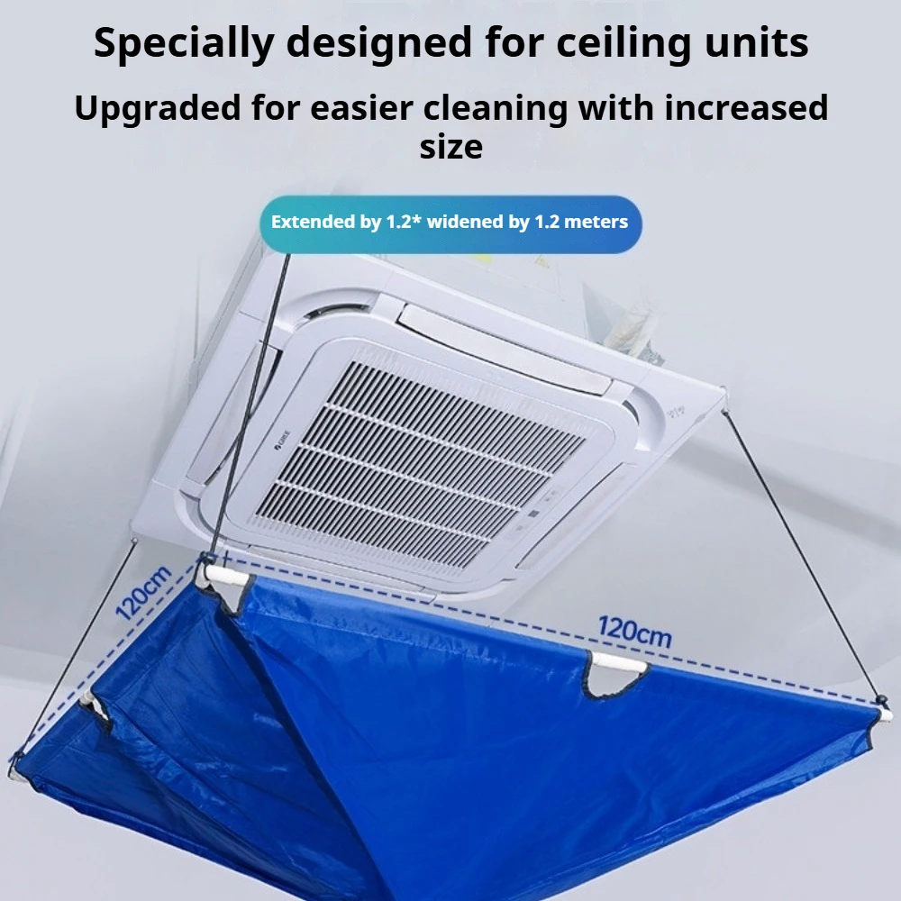 Central AC Cleaning Cover, Water Catch Bag for Outdoor Unit, Universal Protective Cover for Ceiling Cassette AC Cleaning view 3