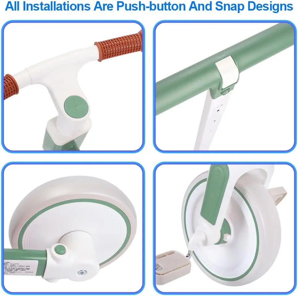 Tricycle for Toddlers 1-3 Year Olds, 5 in 1 Toddler Balance Bike with Removable Pedal, Push Trike Toys with Adjustable Pushrod f