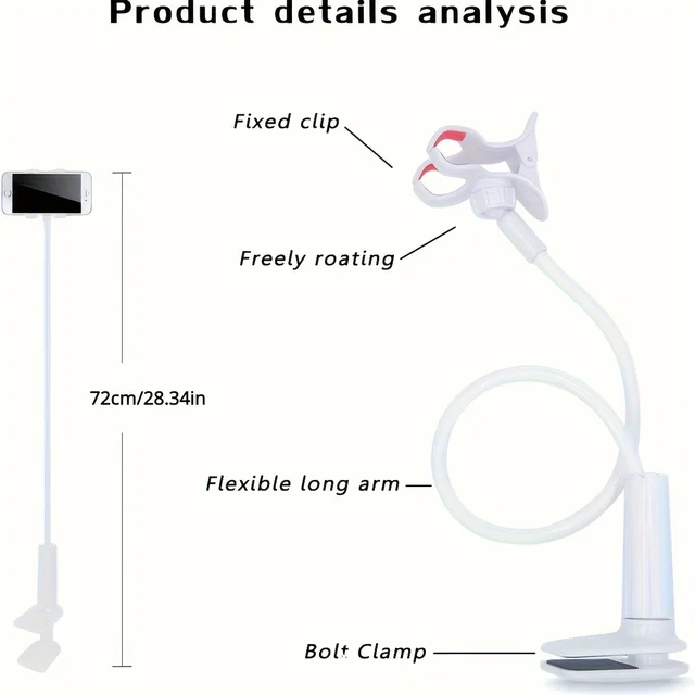 Lazy Bedside DesktopMobile Phone Clamp Bracket Flexible Long Arm Gooseneck Lazy Person Bracket With Handle Overhead Live Bracket 6