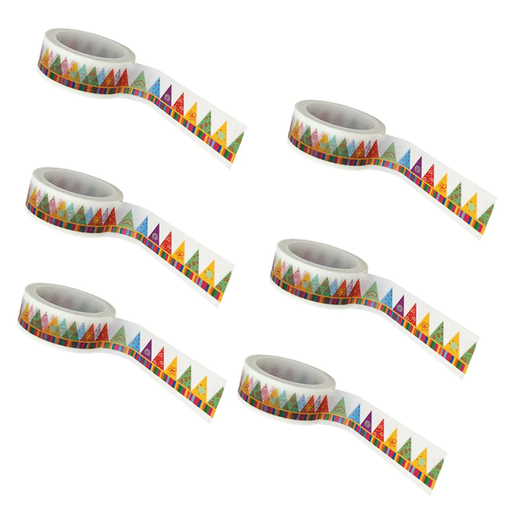 

6pcs Flag Stickers Washi Masking Tape Set Delicate Washi Tape Set DIY Craft Paper No Residue Decorations Scrapbook Gifts
