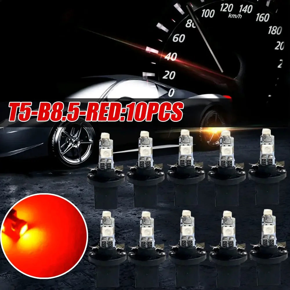 

10Pcs Led Bulb Car Interior Lights Dashboard Warming Indicator 12V T5 B8.5 B8.5D Wedge Instrument Lamp Car Lights Accessories