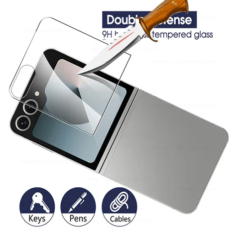 Z Flip 6 закаленное стекло для Samsung Galaxy Z Flip6 Стекло для объектива задней камеры 6 в 1 Защитная пленка для экрана с полным покрытием ZFlip 6 ZFlip6 5G