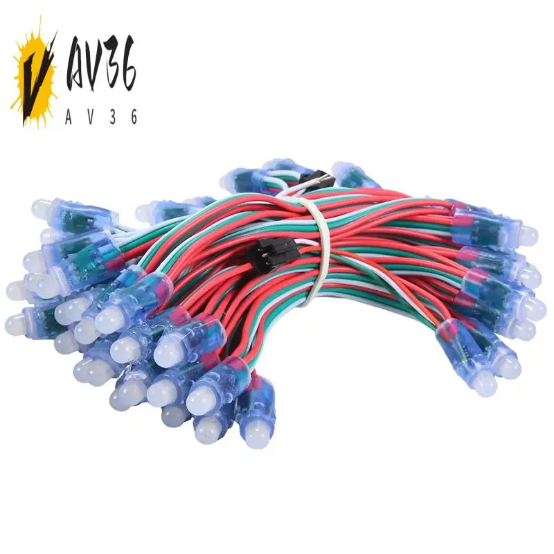 

AV36-100Pcs/Lot 12Mm WS2811 2811 IC RGB LED Pixels Module String Light IP68 5V Holidays/Christmas/ Festival