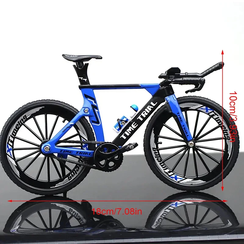 1:10 Model Alloy Mountain Finger Bike TT-timed Racing Blue Mini Bike Diecast Adult Simulation Collection Gifts Boy\'s Toys