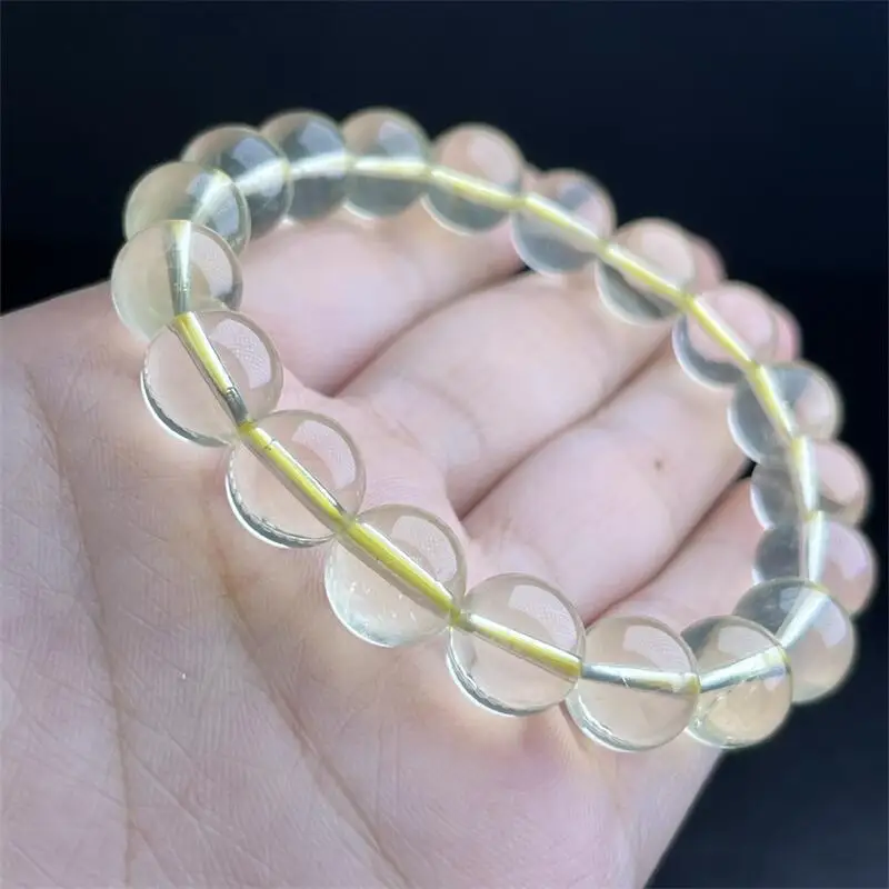 10MM Natural Lemon Citrine Bracelets  Round Bead Stretch Healing Women Gemstone Jewelry Gift 1PCS