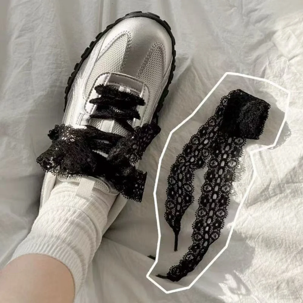 8 Farben, 2,9 cm Breite, flach, weich, ausgefallene Spitze für Turnschuhe, Schnürsenkel, Trend, Schönheit, Rosa, Weiß, Freizeitschuhe, Schnürsenkel, Zubehör – Detail 7