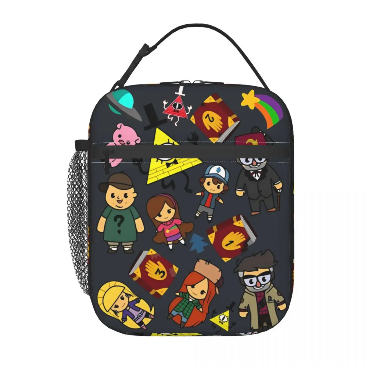 Gravity Falls Lunch Bag Team Travel Lunch Box For Girls Casual Print Tote Food Bags Oxford Portable Zipper Cooler Bag