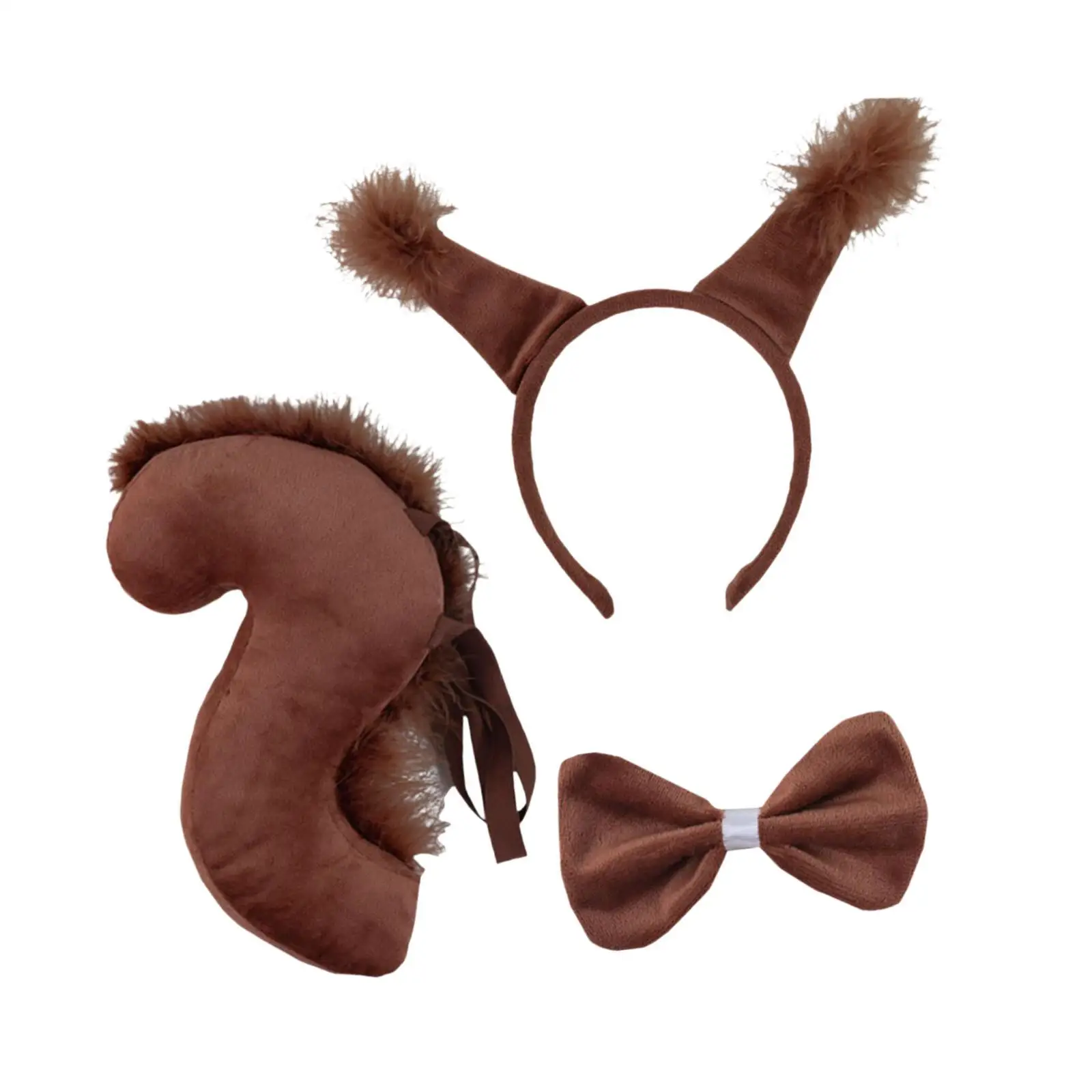 Halloween Animals Costume Decor Handcraft Ears and Tail Set for Holiday Carnival