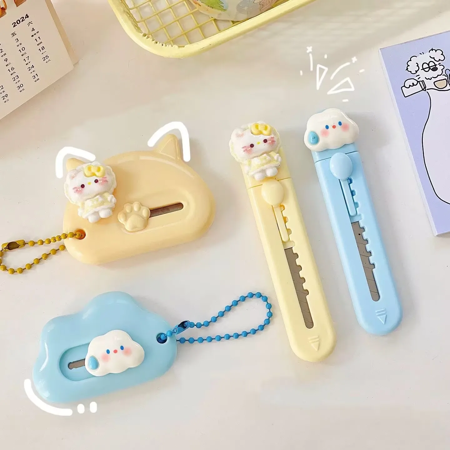 

MINKYS Cute Portable Mini Art Utility Knife Express Box Knife Paper Cutter Craft Wrapping Tools