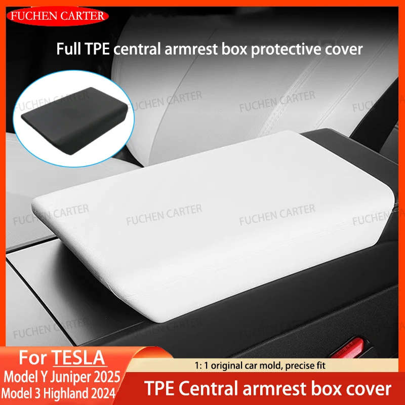 

For Tesla Model Y Launch Juniper 2025 Model 3 Highland 2024 TPE Soft Case Center Console Arm Rest Lid protective pad Accessories
