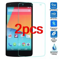 2pcs for lg for google nexus 5 tempered glass 9h protective film explosion-proof clear lcd screen protector on for nexus5 e980