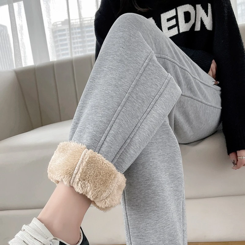 الخريف والشتاء سميكة صوف الضأن السراويل الرياضية عادية عالية الخصر الدافئة ملزمة السراويل 2025 الكلاسيكية تنوعا سراويلي حريمي #4