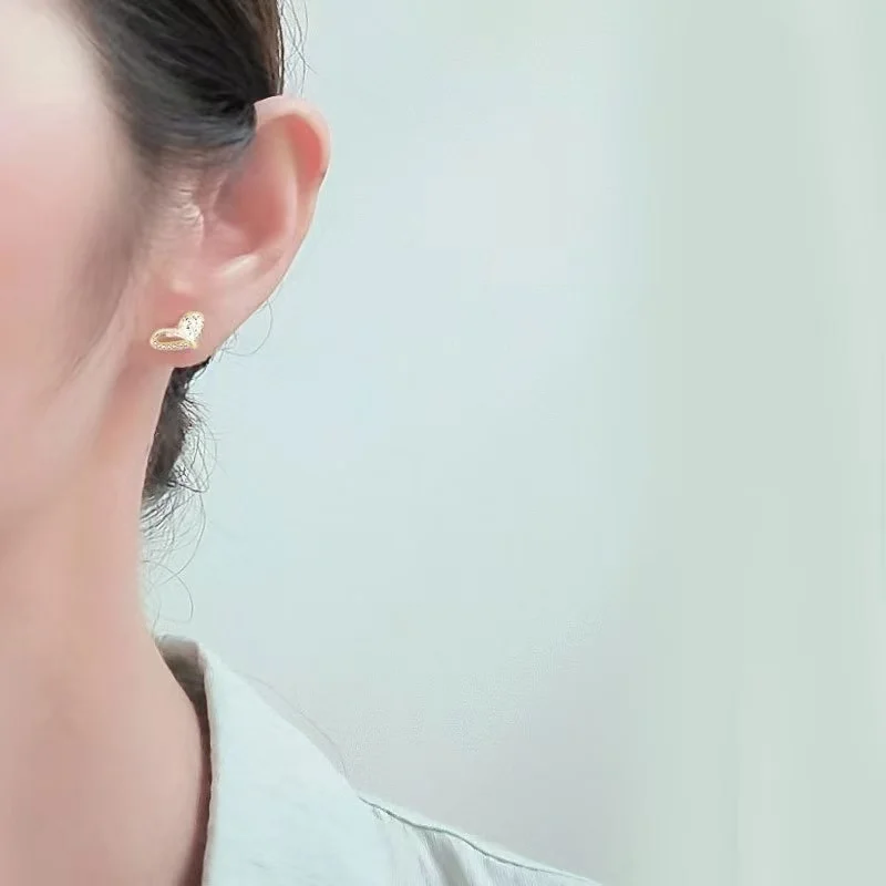 

Серьги из цельного серебра S925 с дизайном бриллиантового сердца Моассани, персонализированные и простые женские, подарок на День матери