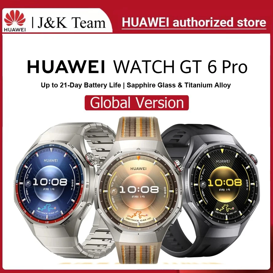 Умные часы HUAWEI Watch GT 6 Pro, срок службы батареи до 21 дней, глобальная версия Watch GT6 Pro, работа от iOS и Android Умные часы HUAWEI Watch GT 6 Pro, срок службы батареи до 21 дней, глобальная версия Watch GT6 Pro, работа от iOS и Android