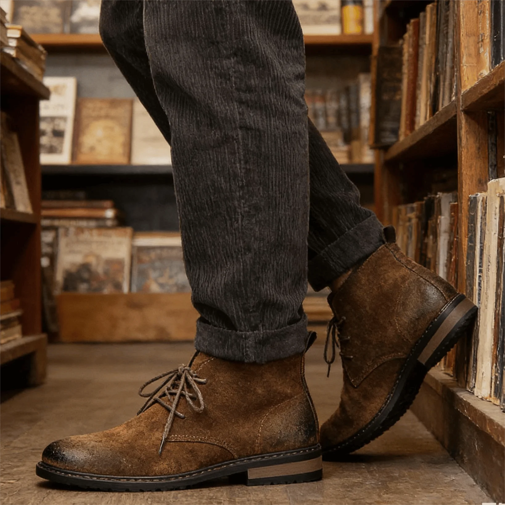 Lederstiefel Retro Komfortabel Marken-Retro-Mode 2026 Knöchelhohe Stiefel – Detail 7